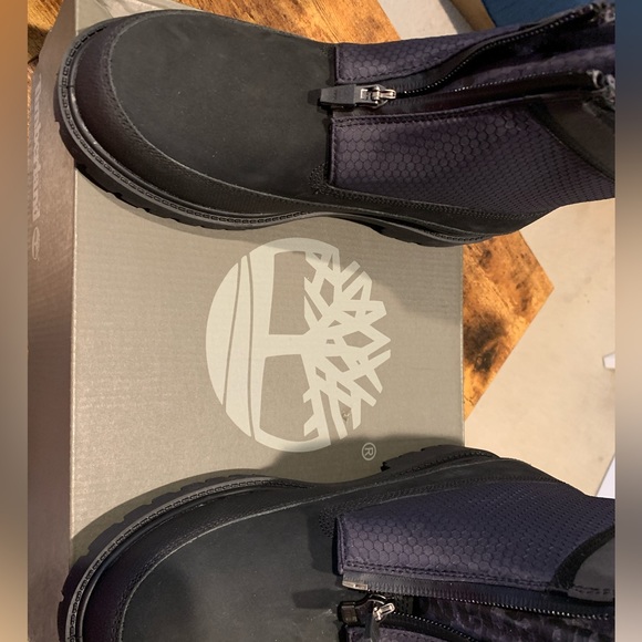 Timberland Heritage 6 in Front Zip Boot Black Nubian Size 9 - Picture 1 of 7